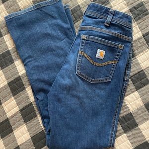 Womens Carhartt jeans size 2 short. Excellent condition